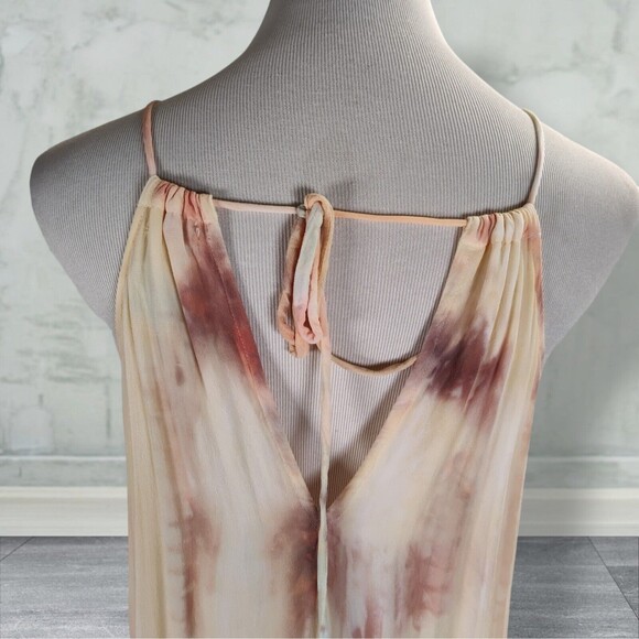 Young Fabulous and Broke Elie Trapeze Dress Size XS Viscose Chiffon Halter Midi - Picture 8 of 16